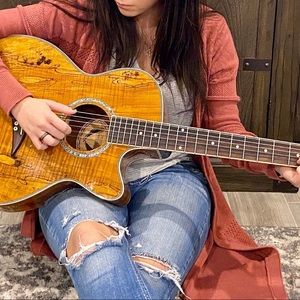 Open deep pink cardigan